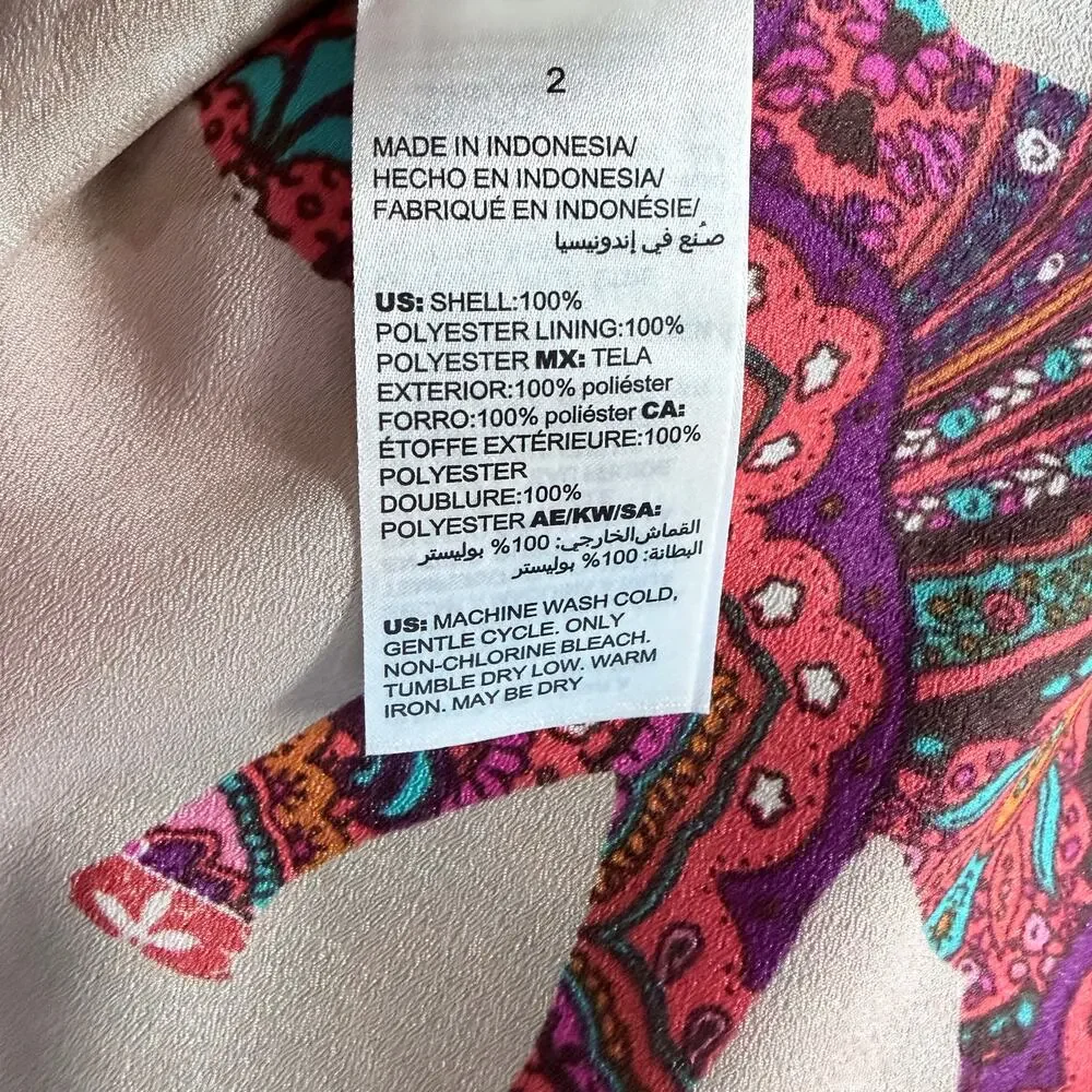 Chico's Ethnic Medallion Reversible Paisley & Elephant Print Kimono Jacket Large